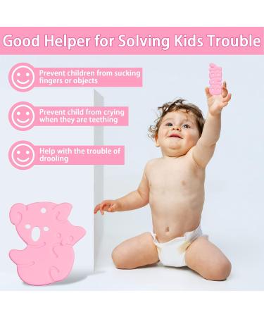 5-Pack Baby Bite Rings - Sensory Chewing Necklace Food-Grade Silicone Teething Toys for Babies (Pink) - Effective Relief for Teething Discomfort - Buy Online on GoSupps.com