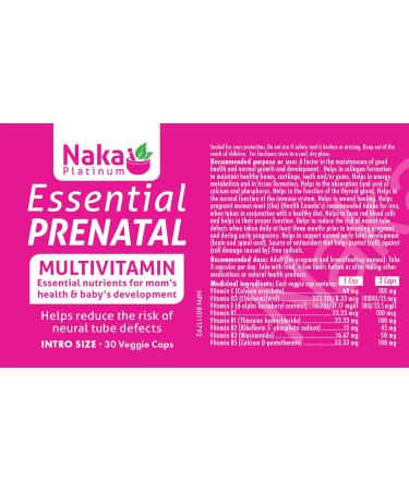 Naka Platinum Essential Prenatal - Multivitamin 30 Caps - Buy Online on GoSupps.com