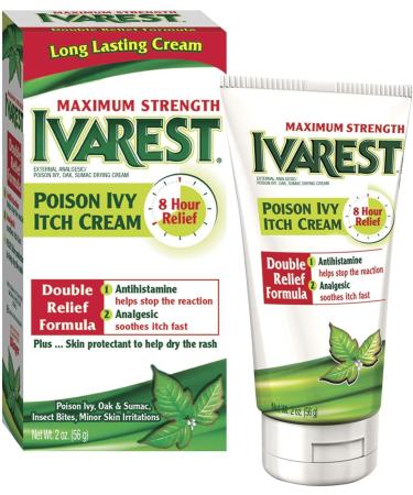 Ivarest Maximum Strength Poison Ivy Itch Relief Medicated Anti-Itch Cream 2 OZ