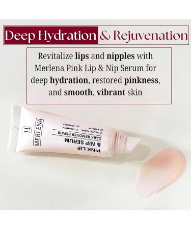 Merlena Pink Lip & Nip Serum - Hydrates and Repairs Dry Peeling Lips and Nipples Adds Collagen for Plumpness Soothes Flaky Skin Organic Vitamin C & E Formula 8ml - Buy Online on GoSupps.com