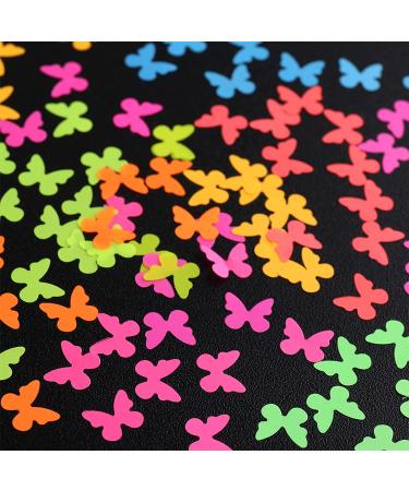 Butterfly Nail Art Glitter Sequin Kit - 2 Boxes with Tweezers for Stunning Manicure Decor | Fluorescent All-Tailed Design - Buy Online on GoSupps.com