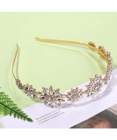 Sparkling Rhinestone Flower Crown Headband for Women & Girls - Bridal Wedding Hair Accessory - Buy Online on GoSupps.com