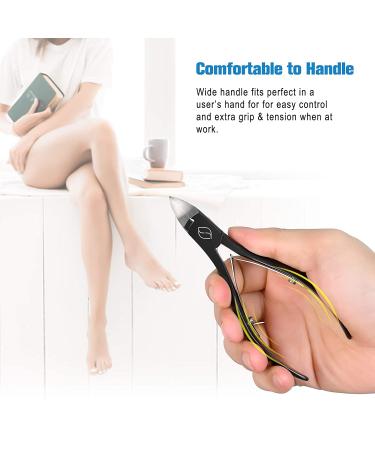 FERYES Large Handle Toenail Clippers for Thick Fungal or Ingrown Toenails - Podiatrist Recommended 4R13 Stainless Steel Cutters - BLACK - Buy Online on GoSupps.com