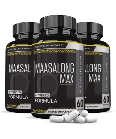 Justified Laboratories (3 Pack Maasalong Max 1600MG Advanced Men's Health Masalong Formula 180 Capsules