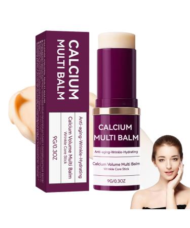 Calcium Multi Balm Anti-Aging Wrinkle Core Stick Collagen Moisturizing Stick Hydrating Calcium Volume Multi Balm - Suitable for Eyes Neck Face Portable Daily Use Wrinkle Reducing balm (1PCS)