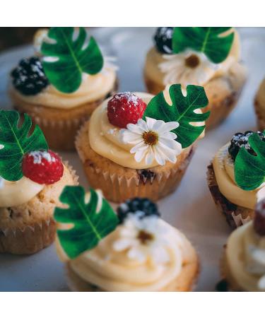 48pcs Edible Tropical Turtle Leaves Cupcake Toppers  CGHCEAIÂ  Palm Leaves Cake Decoration For Hawaii Theme Jungle Party Cake Toppers Birthday Party Supplies - Buy Online on GoSupps.com