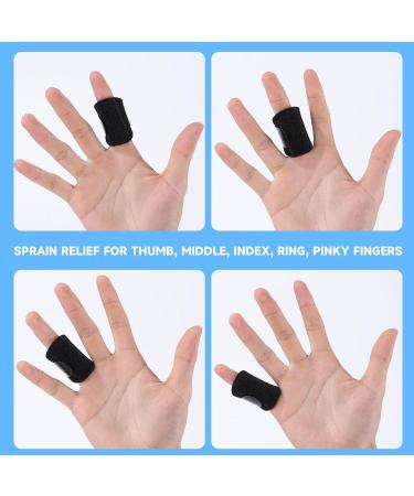 Thumb Finger Splints - Trigger Finger Brace for Pain Relief & Support | 5pcs Black Finger Stabilizer for Arthritis Sprains & Injuries - Buy Online on GoSupps.com