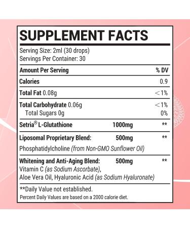 Liposomal Glutathione Liquid 1500mg Supplement | Non-GMO Antioxidant for Detox & Anti-Aging | Supports Brain, Heart, Immune Health & Skin | 2.02oz (Pack of 1) - Buy Online on GoSupps.com