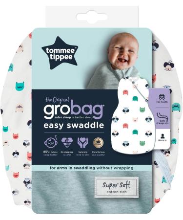 Tommee Tippee Grobag Easy Swaddle Cotton-Rich Sleep Bag 0-3m Cat and Mouse - Buy Online on GoSupps.com