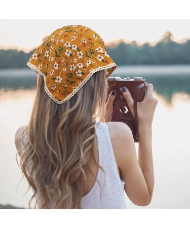 Dingion 6 Pcs Floral Hair Bandanas - Women's Chiffon Triangle Head Scarves with Ties - Buy Online on GoSupps.com