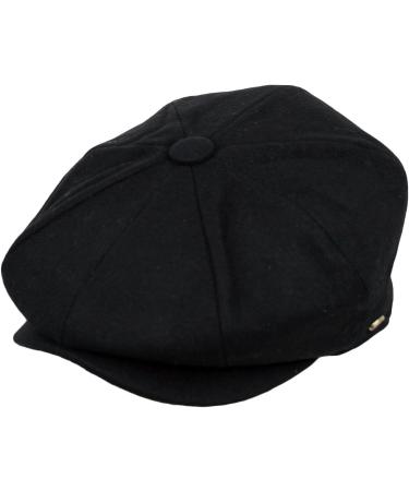 EPOCH Men's Classic 8 Panel Wool Blend Newsboy Snap Brim Hat Black X-Large - Buy Online on GoSupps.com
