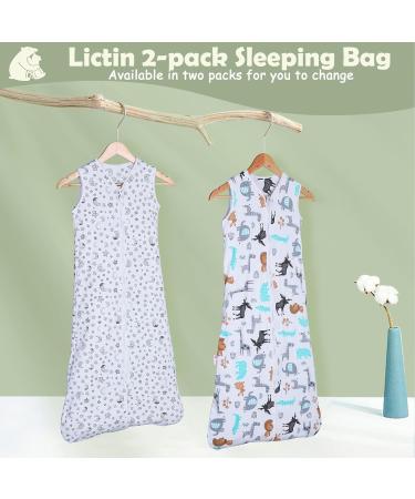 Lictin Baby Sleeping Bag 0.5 Tog - Adjustable 2pcs Baby Swaddle Sack for Infant Toddler 18-36 Months - Wearable Blanket Sleeping Sack - Buy Online on GoSupps.com