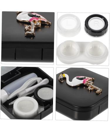 Shop HOMSFOU Contact Lens Case Set - Stylish Glasses Holder with Mirror & Rhinestones for International Shipping - Buy Online on GoSupps.com