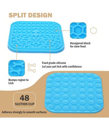 Licky Mat for Dogs with Silicone Spatula - Blue 15x15 cm - 1pc - Buy Online on GoSupps.com