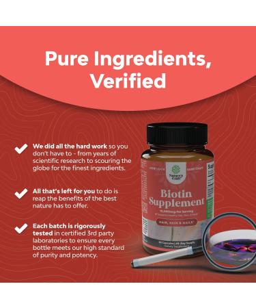 Pure Potent Biotin Vitamins for Hair Growth & Skin Health - Natural Supplement for Men and Women - Faster Metabolism Support - Buy Online on GoSupps.com