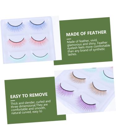 Healeved 5 Pairs Colored False Eyelashes Makeup Curly Eyelashes Faux Eyelashes False Lashes Fake Eyelashes Women Eyelashes Extensions Stage Eyelash Cosmetics Artificial Fiber Miss Make up - Buy Online on GoSupps.com