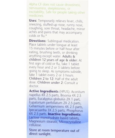 Boericke & Tafel Alpha CF Colds - 120 Tablets | Natural Cold Relief - Buy Online on GoSupps.com