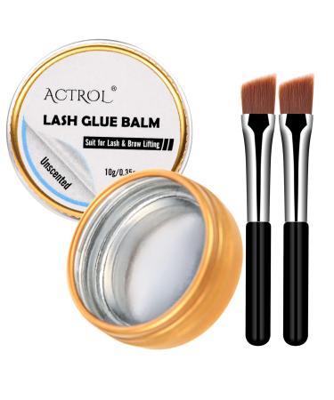 Lash Lift Glue Balm Eyelash Unscented Lifting Perm Strong Hold Lash&Brow Perm Glue Balm Brow Adhesive Powerful Sticky Brow Lamination 0.35Oz/10G Clear-Unscented/10g