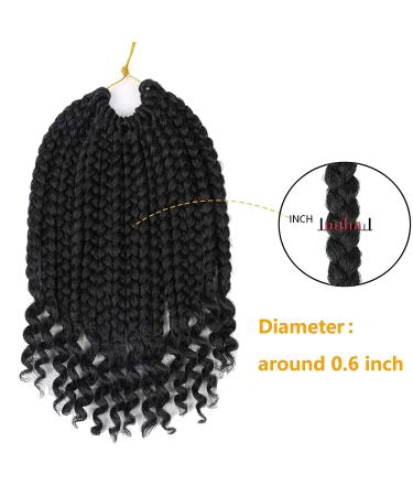Layashow 12 Inch Crochet Bohemian Box Braids Curly Ends 6 Packs - Black Women Hair (1B 12 Inch) - Buy Online on GoSupps.com