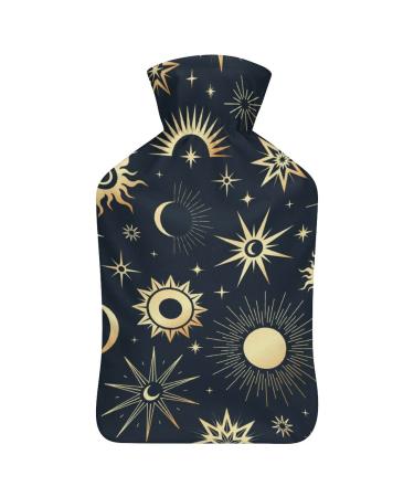 Moon Star Sun Hot Water Bottle With Cover Plush Bed Bottle Hand Warmer For Adults And Children 26.5X15.3cm