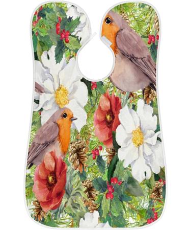 Beard Bib Apron for Men - Waterproof Hair Catcher & Grooming Cape | Retro Flowers & Birds Design - Buy Online on GoSupps.com