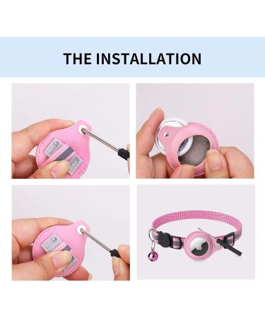 Kolacen Reflecting Airtag Cat Collar with Shell & Bell - Adjustable Safety Buckle for Puppies & Kittens (Pink) - International Shipping Available - Buy Online on GoSupps.com