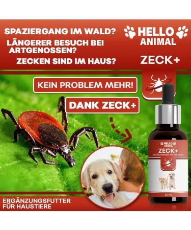 Helloanimal Anti-Tick Liquid for Dogs & Cats | Instant Protection | Natural Supplementary Feed - Buy Online on GoSupps.com