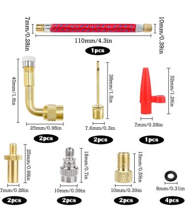 12-Piece Bicycle Valve Adapter Set - High Quality Brass for DV SV AV | Universal Fit for Bike Ball & Air Pumps - Buy Online on GoSupps.com