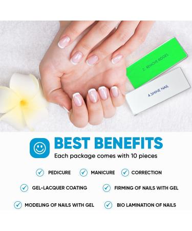 Nail Files Nail Buffer Blocks 10 Great Nail Buffer Prep for Nail Glitter & Gel Nail Art Nail Buffer Block for Natural Nails Professional Nail File Buffer Block Nail Set UK Company 4 Way Buffing Block - Buy Online on GoSupps.com