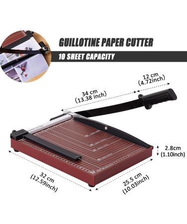 TAINSE Paper Cutter  Paper Trimmer 12 Cutting Length with Safety Blade Lock  10 Sheets Capacity  Heavy Duty Wooden Base  Paper Slicer Cutter for Home  Office - Wood - Buy Online on GoSupps.com