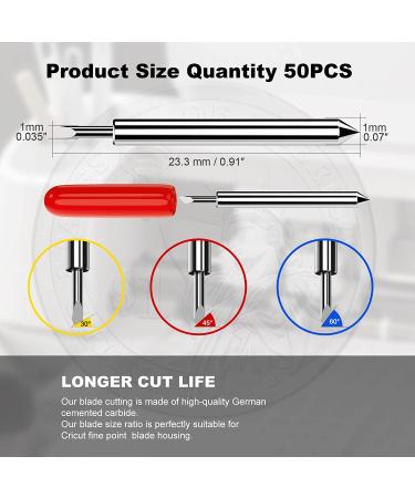 50PCS Replacement Blades for Cricut Explore Air 2/Air 3/Maker/Maker 3 - 10 Fine Point, 10 Deep Point, 30 Cutting Needles - Color Mixing-Compatible with Cricut Blades - Buy Online on GoSupps.com