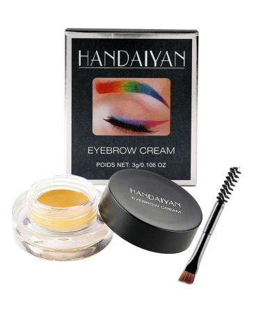 HISUNBEN Eyebrow pomade waterproof eyebrow gel eyebrow pomade with brush durable for dense and naturallooking eyebrows yellow