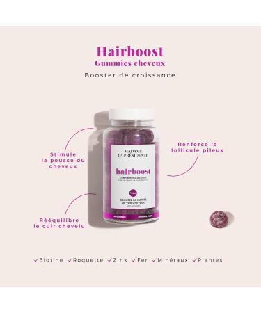 Madame La Pr sidente Hair Boost - Dietary Supplements for Longer Stronger Hair - Effective & Natural Formula for All Hair Types - 60 Gummies for 1 Month - Buy Online on GoSupps.com