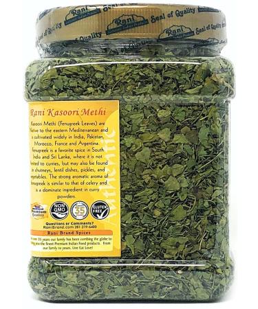 Rani Fenugreek Leaves Dried (Kasoori Methi) 3.5oz PET Jar - All Natural Indian Origin | Vegan & Gluten-Friendly | NON-GMO - Pack of 1 - Buy Online on GoSupps.com