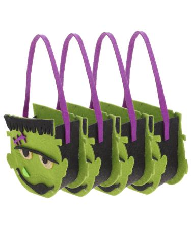 ABOOFAN 4pcs Halloween Candy Bag Decor Halloweengift Bags Adorable Cartoon Bag Child Pumpkin Portable