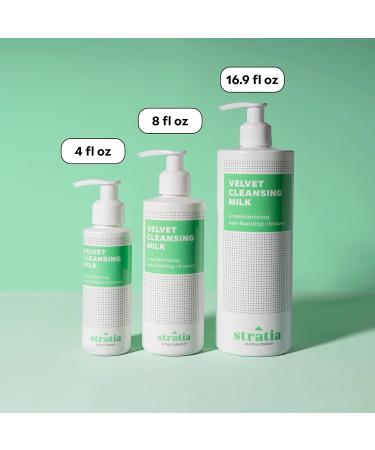 Stratia Velvet Cleansing Milk - Gentle Cream Face Cleanser with Chamomile, Olive Oil & Aloe Vera | Moisturizing Non-Foaming Formula | 8 Fl Oz - Buy Online on GoSupps.com