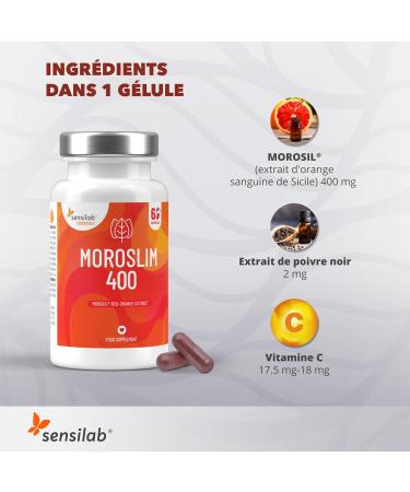 Morosil 400 mg with antioxidant vitamin C and black pepper for better absorption highly dosed - vegan 60 capsules Moroslim Sensilab - Buy Online on GoSupps.com