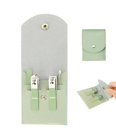 Nail Clipper Set Carbon Steel 4 in 1 Portable Nail Clipper Kit with Travel Cover Professional Sharp Nail Care Kit Finger Nail Clippers Nail Scissors Nail Tools for Manicure Pedicure/3325 Green