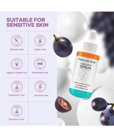 Natural Vine Dark Spot Serum: Dark Spot Remover for Face with Grape Extract Fermentation Complex Hyaluronic Acid & Vitamin E 1 FL OZ / 30mL 1 Fl Oz (Pack of 1) - Buy Online on GoSupps.com