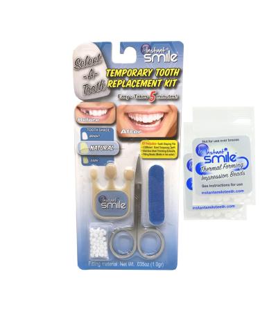Instant Smile Temporary Tooth Replacement Kit - Natural Shade, with Extra Thermal Fitting Beads - Buy Online on GoSupps.com