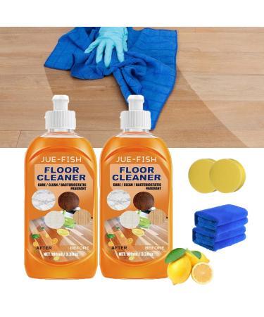 Floor Cleaner Jue Fish Powerful Floor Cleaner Powerful Decontamination Floor Cleaner Powerful Floor Cleaner 100ml Multi-Purpose Floor Cleaner Liquid for Cleaning Hardwood Tile and Floor (2PCS)