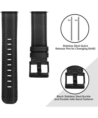 EZCO Leather Bands Compatible with Fitbit Versa/Versa 2 / Versa Lite  Vintage Genuine Leather Band Replacement Strap Wristband Accessories Man Women 5.5â-7.8â Wrist Compatible with Versa Smart Watch Black - Buy Online on GoSupps.com