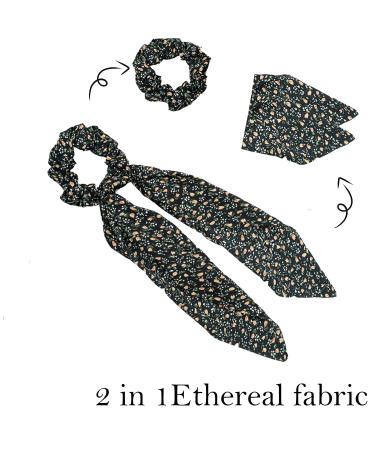 5 Pack Floral Hair Scarves & Ties Chiffon Flower Scrunchies & 2-in-1 Hair Accessories for Women & Girls - Buy Online on GoSupps.com