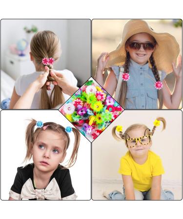 Candygirl Elastic Hair Ties for Baby Girls | 50 PC Flower Hair Bands & Ponytail Holders for Children | Sweet Toddler Hair Loops - Buy Online on GoSupps.com