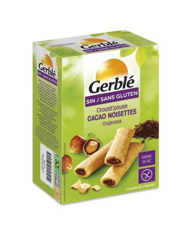 Pack of 6 units *** GERBLE Biscuits Crousti' pause cacao hazelnuts gluten-free individual sachets 5x2 biscuits 125g*** i.e. a box format of 6 units ***
