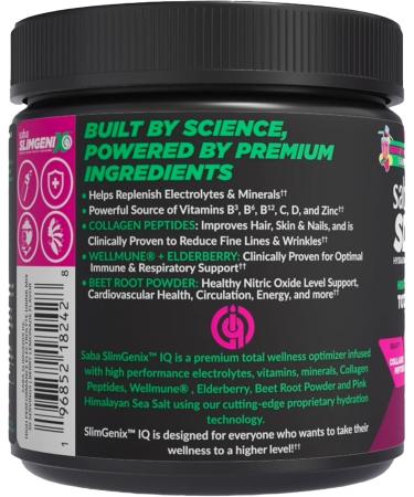 Saba SlimGenix IQ | 4-in-1 Hydration & Immune Support Drink Mix | Berry Lemonade Flavor | 30 Servings for Beauty & Circulation - Buy Online on GoSupps.com