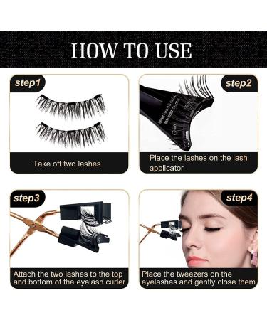 Gemonad Magnetic Eyelashes - Reusable 3D Dual Magnets Extension - Natural Look False Lashes - No Glue Needed - Includes Tweezers - 4 Pairs/16 Pieces - Buy Online on GoSupps.com