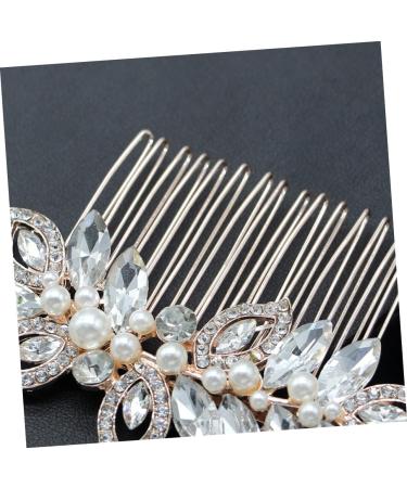 Housoutil Hair Comb for Women Rhinestone Bridal Comb Wedding Hair Accessory Hair Combs for Gold Hair Pin Gold Hair Comb Rhinestone Hair Comb Gold Headpiece Accessories Bride Rose - Buy Online on GoSupps.com