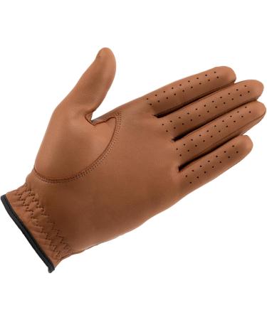 Buy Premium BEAVER GOLF Men's Left-Hand Cabretta Leather Golf Gloves - Sustainable Handmade Quality - Brown Color - Buy Online on GoSupps.com