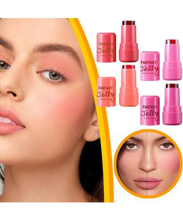 Milk Jelly Blush Milk Makeup Jelly Tint Milk Cooling Water Jelly Tint Milk Blush Stick Jelly Lip Tint Lip And Cheek Stain Sheer Natural Long-Lasting Multi Use Makeup Blush Stick (Coral(2) 0.98 2.16 inch) Coral(2) 1 count (Pack of 1) - Buy Online on GoSupps.com
